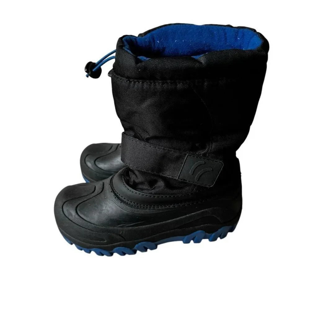 Termolite Youth Snow Rain Cold Weather Boots Black Drawstring SZ 2